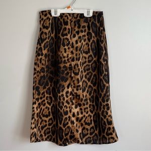 Leopard print midi skirt
